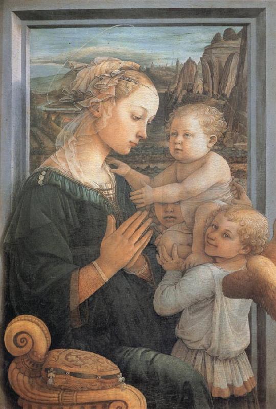Fra Filippo Lippi Madonna and Child with Two Angels, Spain oil painting art
